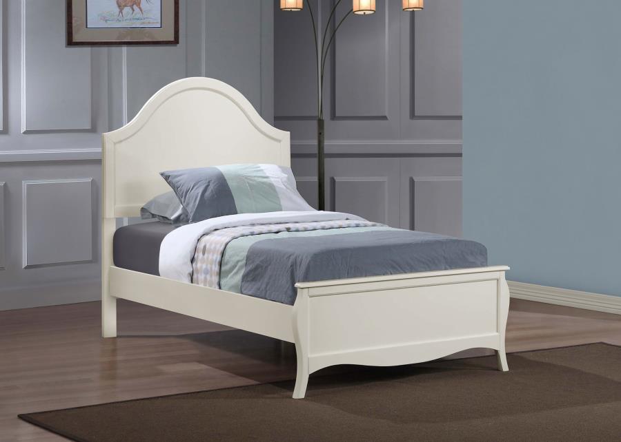 (image for) Dominique Wood Full Panel Bed Cream White