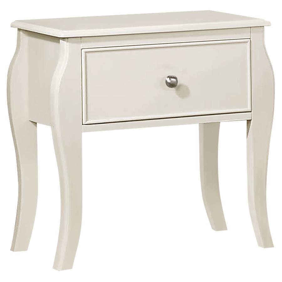 (image for) Dominique 1-drawer Youth Nightstand Cream White - Click Image to Close