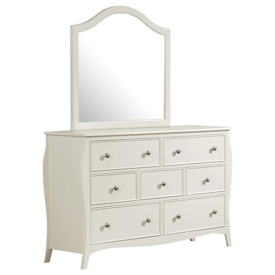 (image for) Dominique 7-drawer Dresser with Mirror Cream White