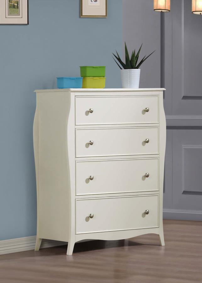 (image for) Dominique 4-drawer Bedroom Chest Cream White