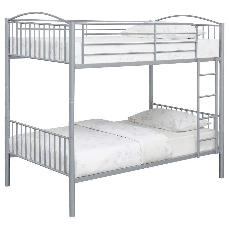 (image for) Anson Twin Over Twin Bunk Bed Silver