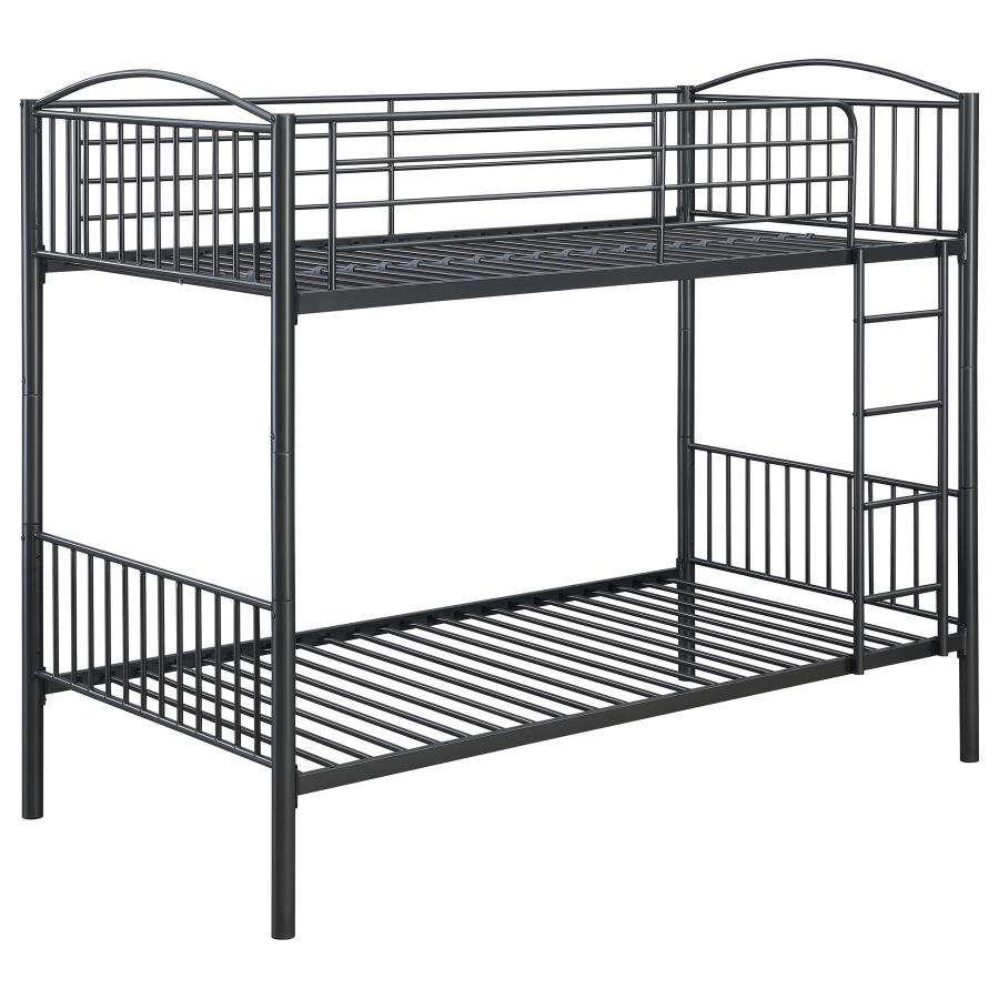 (image for) Anson Twin Over Twin Bunk Bed Gunmetal - Click Image to Close