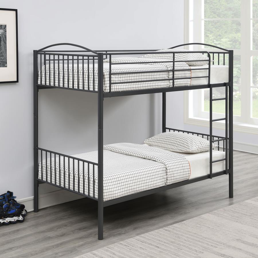 (image for) Anson Twin Over Twin Bunk Bed Gunmetal