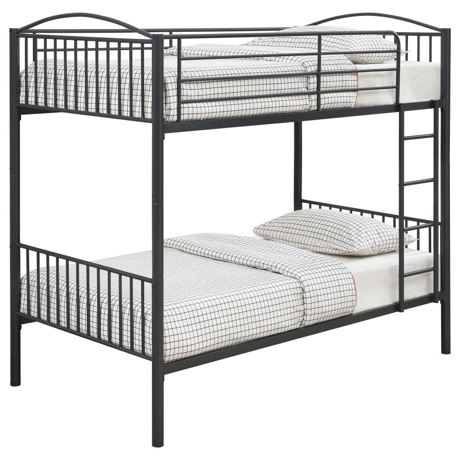 (image for) Anson Twin Over Twin Bunk Bed Gunmetal