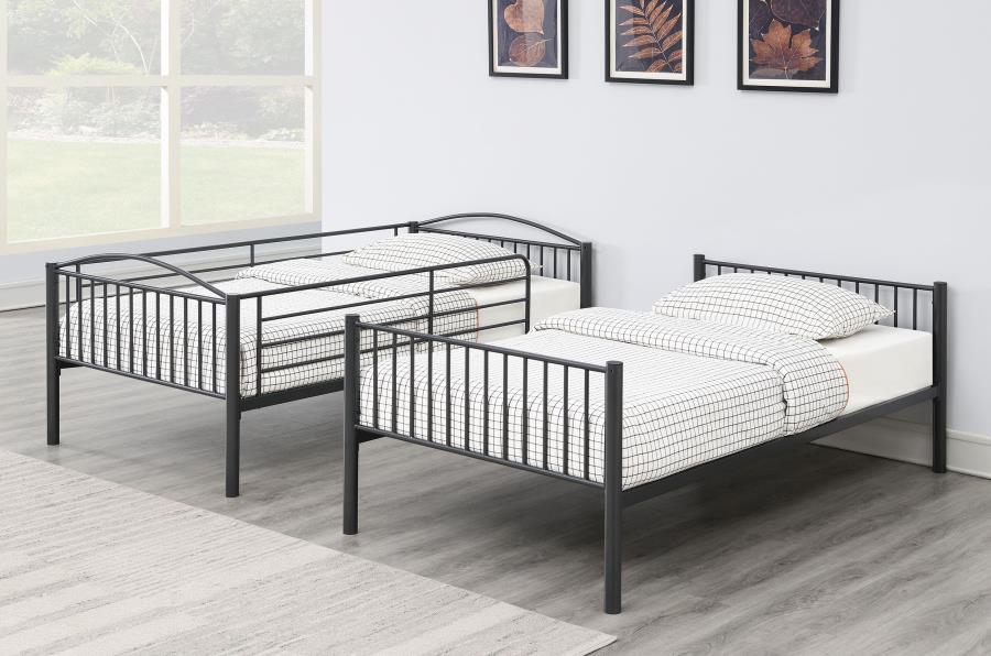 (image for) Anson Twin Over Twin Bunk Bed Gunmetal