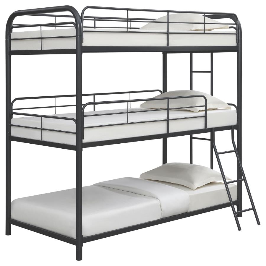 (image for) Garner Metal Twin Triple Bunk Bed Gunmetal