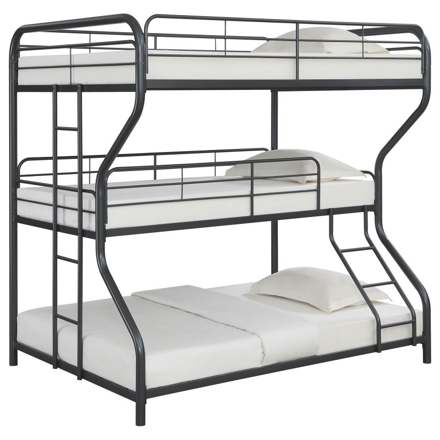 (image for) Garner Full Over Twin Over Full Triple Bunk Bed Gunmetal