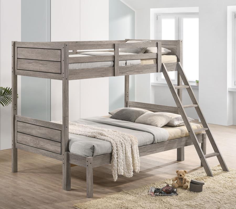 (image for) Ryder Wood Twin Over Full Bunk Bed Weathered Taupe