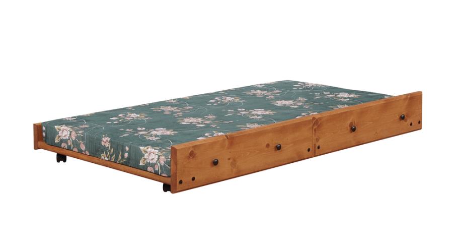 (image for) Wrangle Hill Wood Trundle with Bunkie Mattress Amber Wash - Click Image to Close