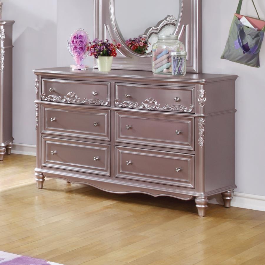 (image for) Caroline 6-drawer Dresser Metallic Lilac