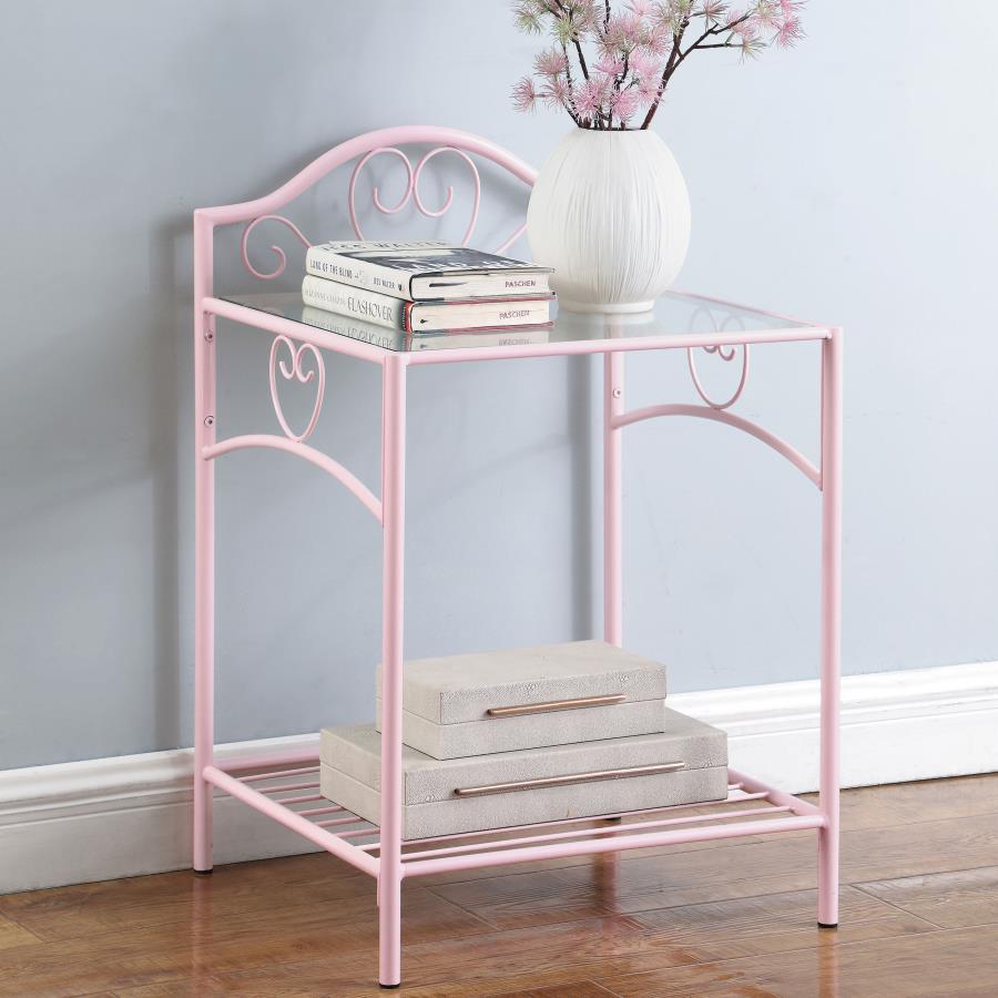 (image for) Massi Metal 1-shelf Nightstand Powder Pink