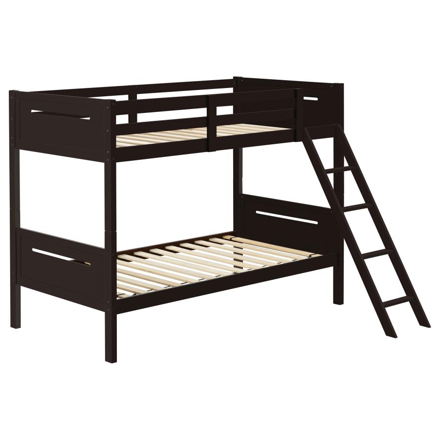 (image for) Littleton Wood Twin Over Twin Bunk Bed Espresso