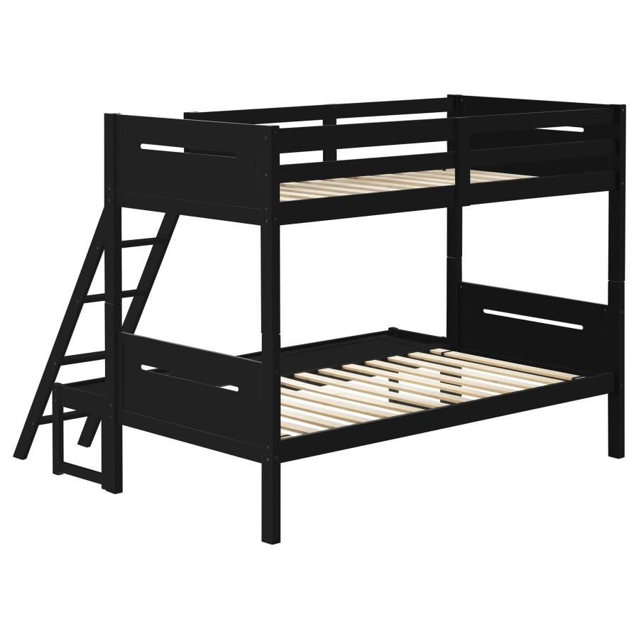 (image for) Littleton Wood Twin Over Full Bunk Bed Black