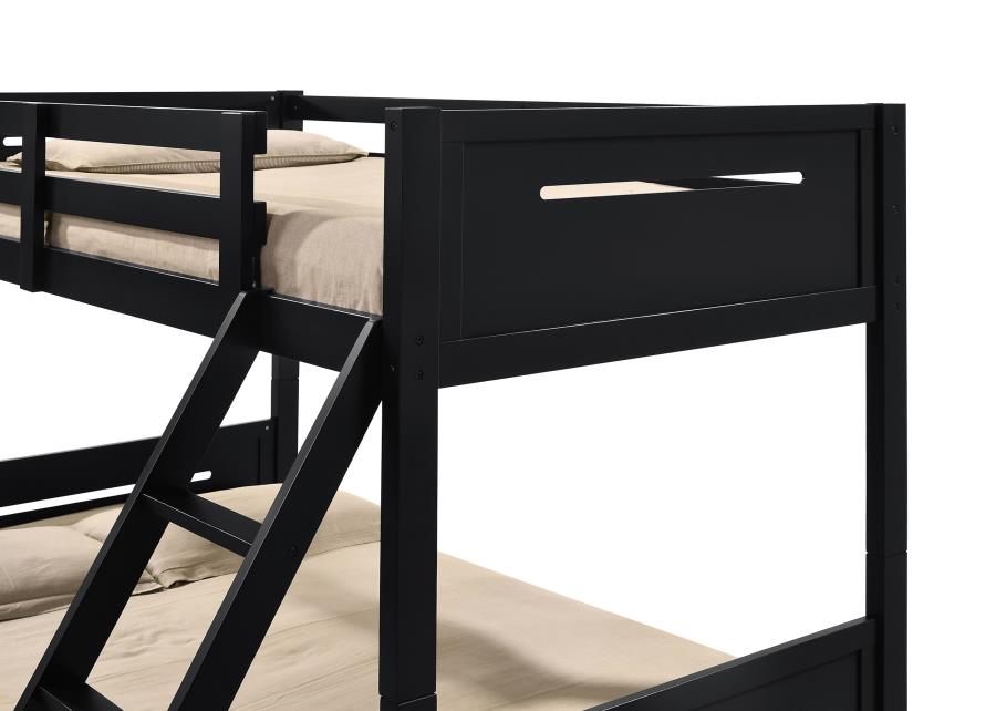 (image for) Littleton Wood Twin Over Full Bunk Bed Black