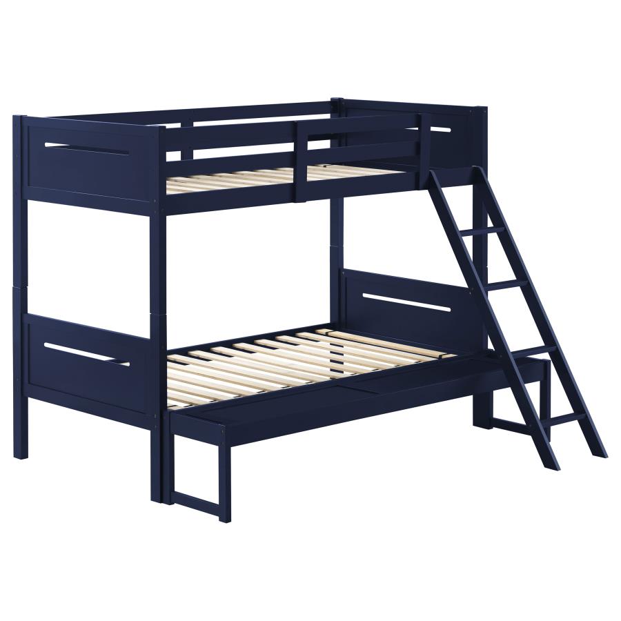 (image for) Littleton Wood Twin Over Full Bunk Bed Blue - Click Image to Close