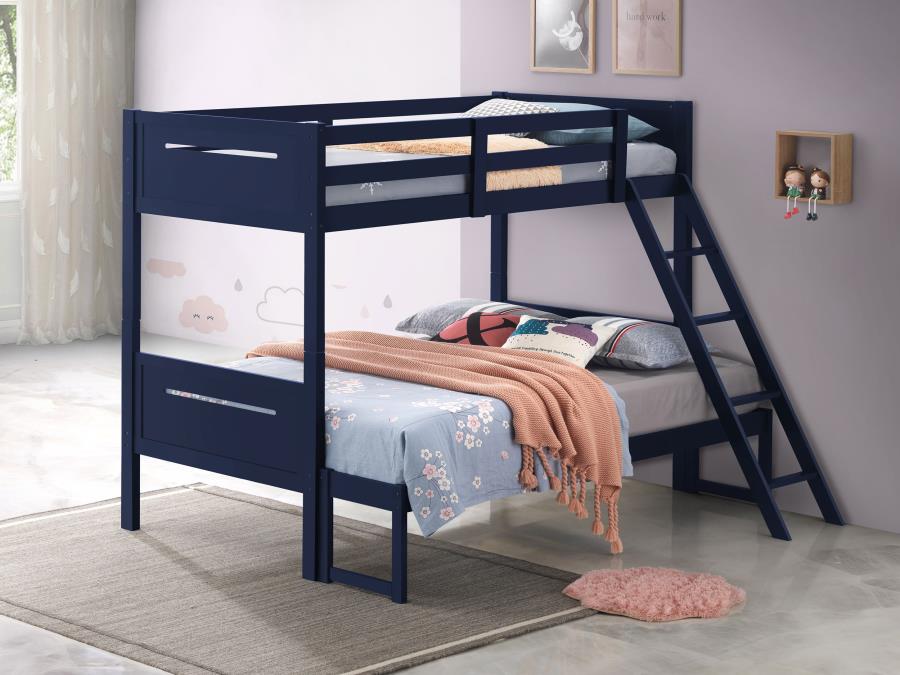 (image for) Littleton Wood Twin Over Full Bunk Bed Blue