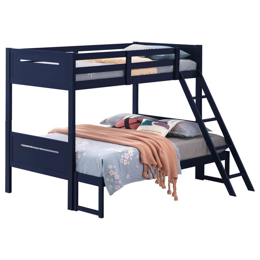 (image for) Littleton Wood Twin Over Full Bunk Bed Blue