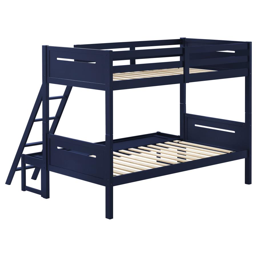 (image for) Littleton Wood Twin Over Full Bunk Bed Blue