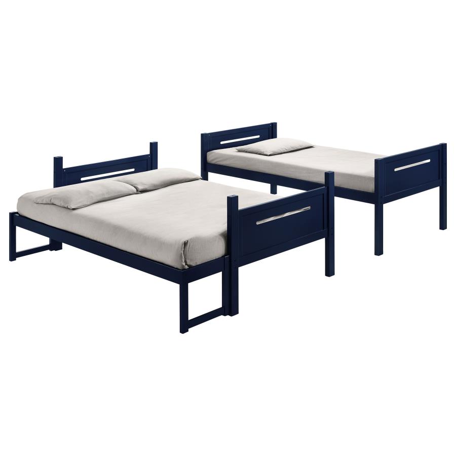 (image for) Littleton Wood Twin Over Full Bunk Bed Blue