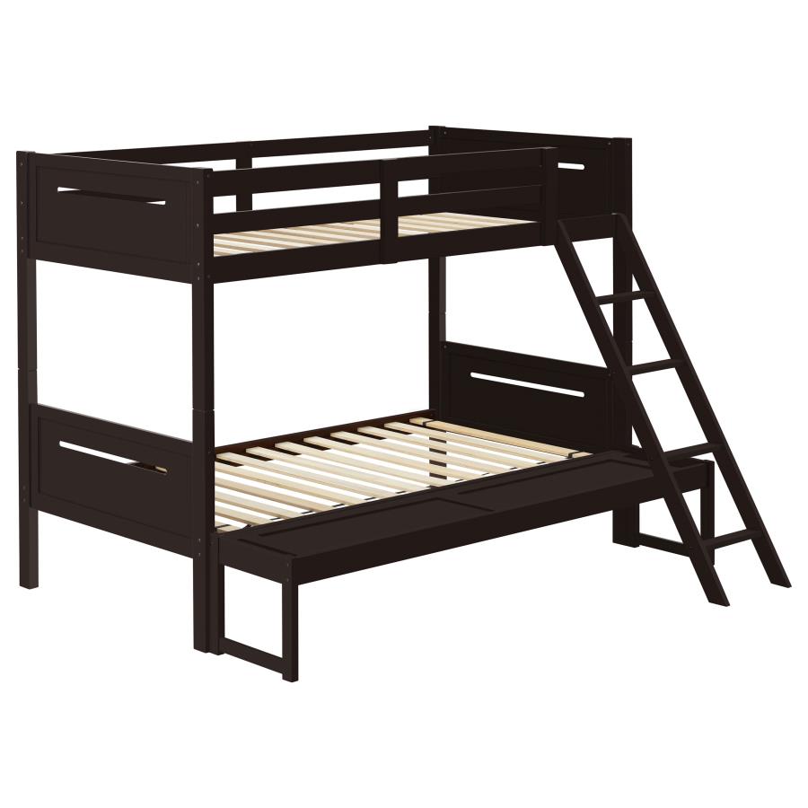 (image for) Littleton Wood Twin Over Full Bunk Bed Espresso