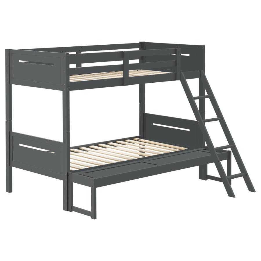 (image for) Littleton Wood Twin Over Full Bunk Bed Grey - Click Image to Close