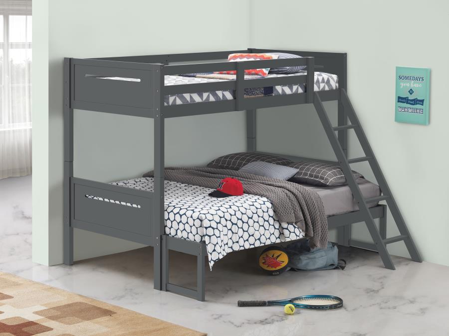 (image for) Littleton Wood Twin Over Full Bunk Bed Grey