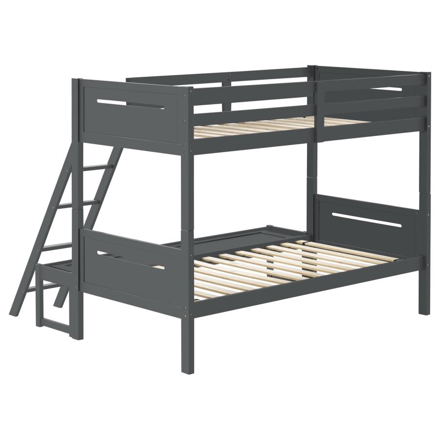 (image for) Littleton Wood Twin Over Full Bunk Bed Grey