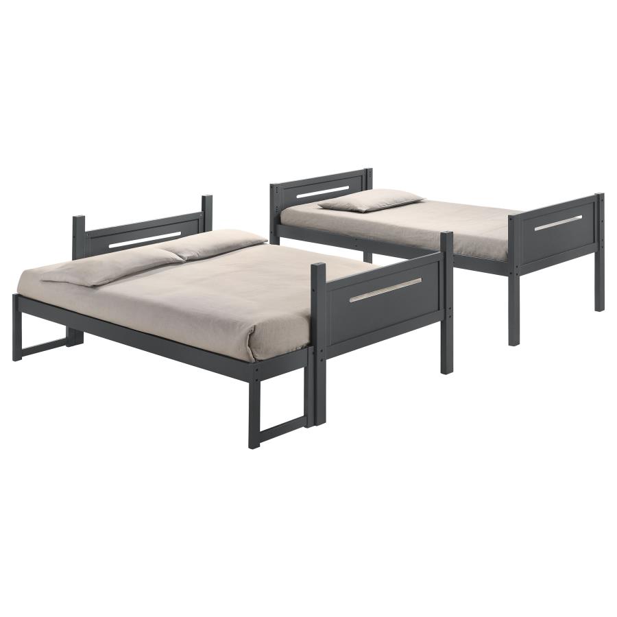 (image for) Littleton Wood Twin Over Full Bunk Bed Grey