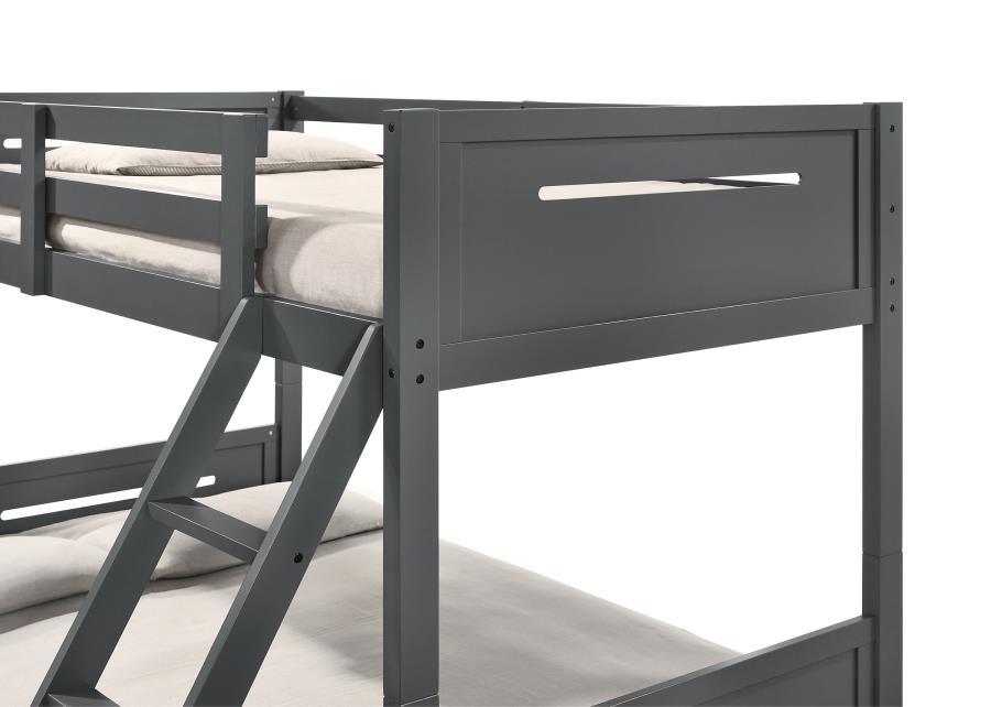 (image for) Littleton Wood Twin Over Full Bunk Bed Grey