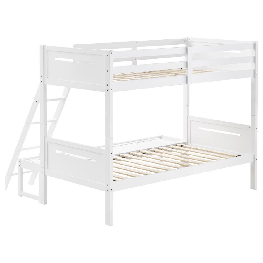 (image for) Littleton Wood Twin Over Full Bunk Bed White