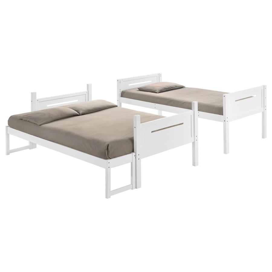 (image for) Littleton Wood Twin Over Full Bunk Bed White