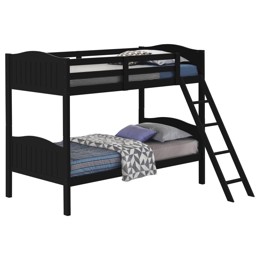 (image for) Arlo Wood Twin Over Twin Bunk Bed Black