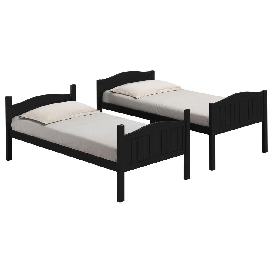 (image for) Arlo Wood Twin Over Twin Bunk Bed Black