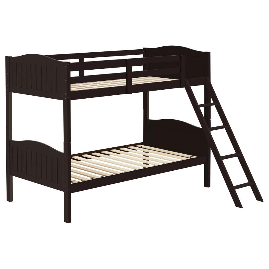 (image for) Arlo Wood Twin Over Twin Bunk Bed Espresso - Click Image to Close