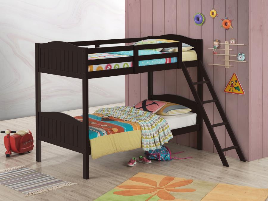 (image for) Arlo Wood Twin Over Twin Bunk Bed Espresso