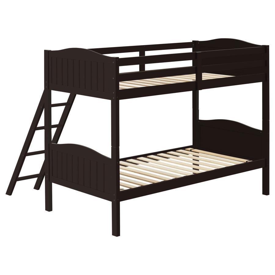 (image for) Arlo Wood Twin Over Twin Bunk Bed Espresso