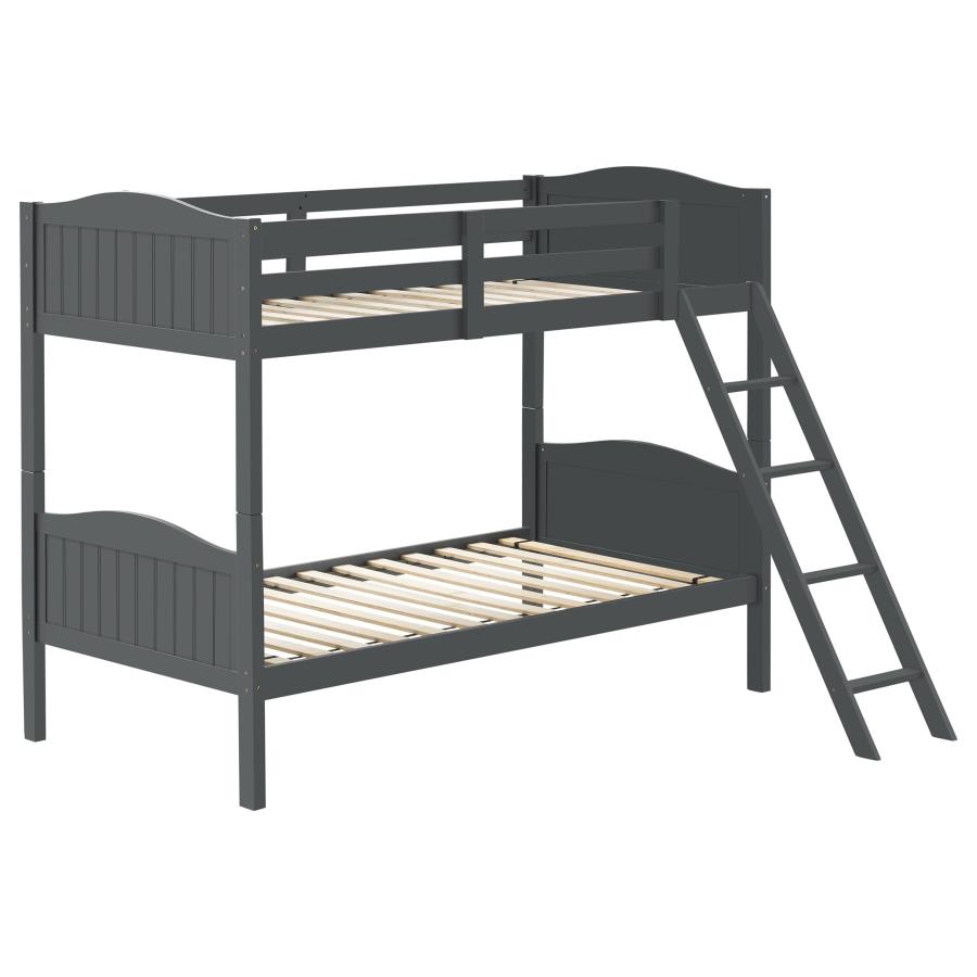 (image for) Arlo Wood Twin Over Twin Bunk Bed Grey