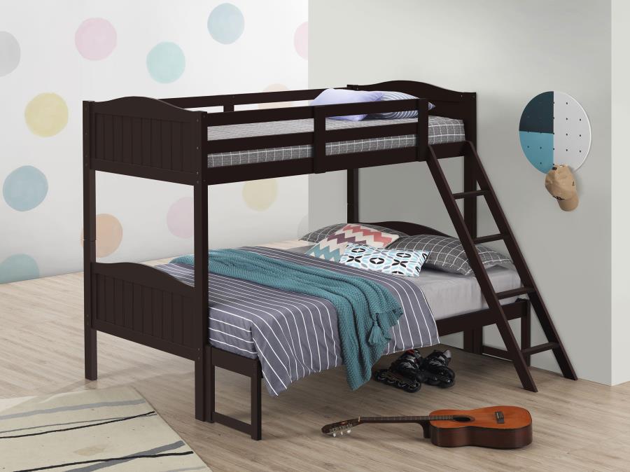 (image for) Arlo Wood Twin Over Full Bunk Bed Espresso