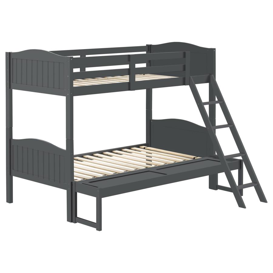 (image for) Arlo Wood Twin Over Full Bunk Bed Grey - Click Image to Close