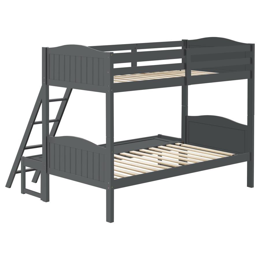 (image for) Arlo Wood Twin Over Full Bunk Bed Grey