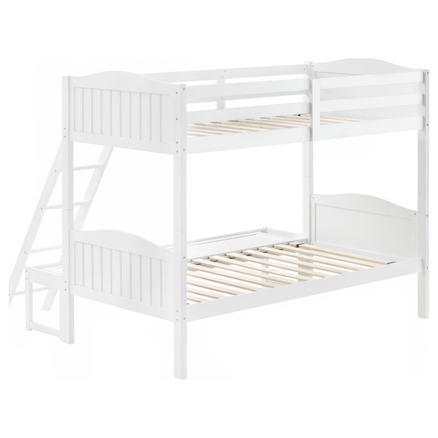 (image for) Arlo Wood Twin Over Full Bunk Bed White