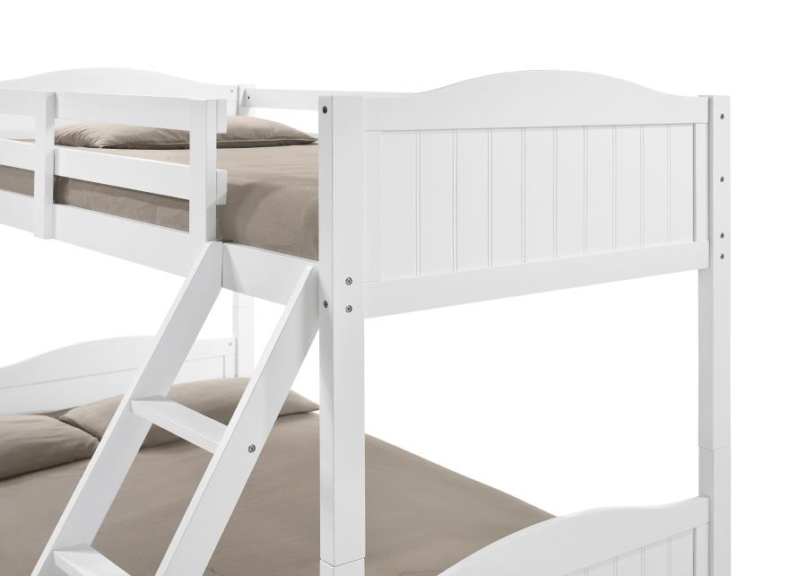 (image for) Arlo Wood Twin Over Full Bunk Bed White