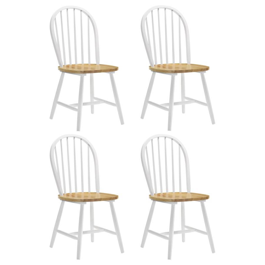 (image for) Cinder Wood Dining Side Chair White (Set of 4) - Click Image to Close