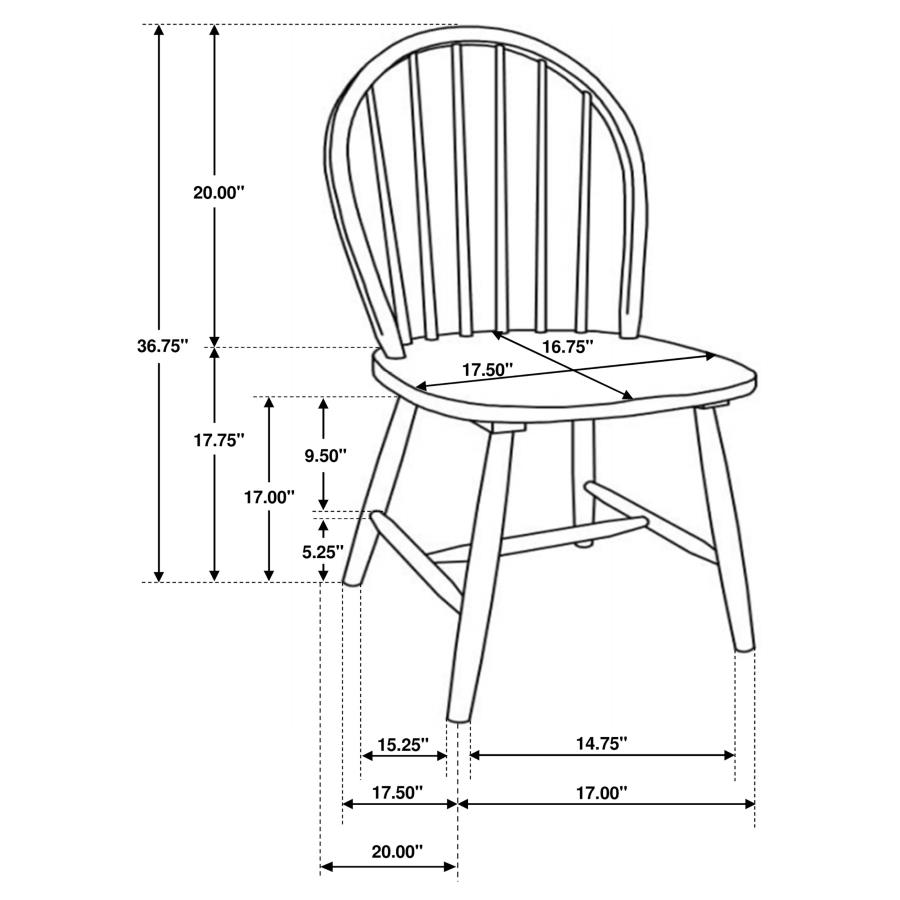 (image for) Taffee 5-piece Rectangular Windsor Dining Table Set White