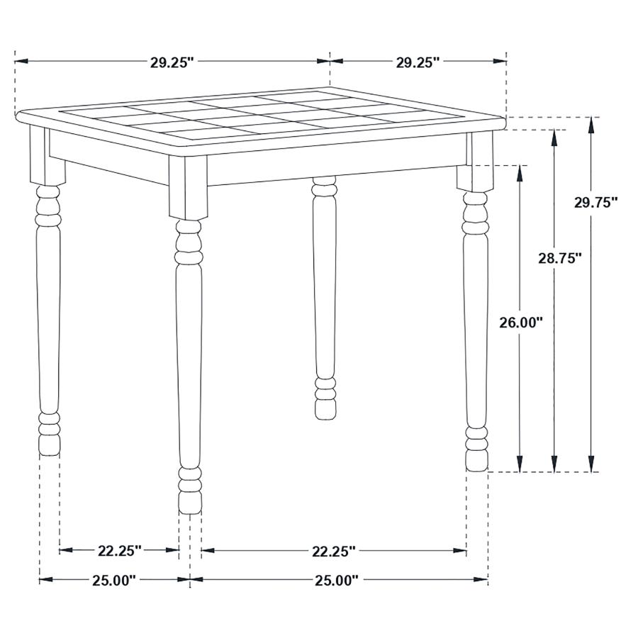 (image for) Carlene 5-piece Square Windsor Dining Table Set White