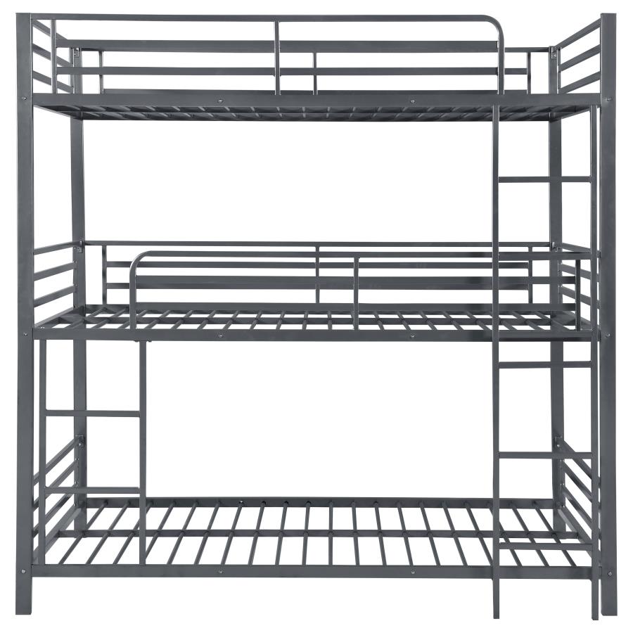 (image for) Maynard Metal Twin Triple Bunk Bed Gunmetal