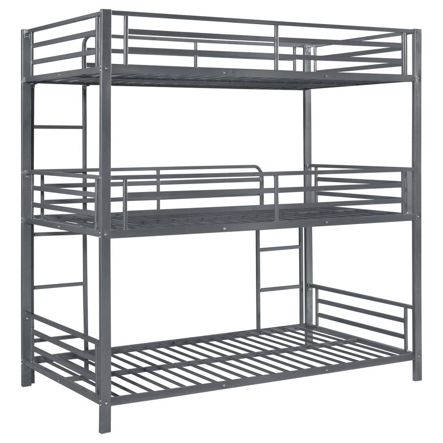 (image for) Maynard Metal Twin Triple Bunk Bed Gunmetal