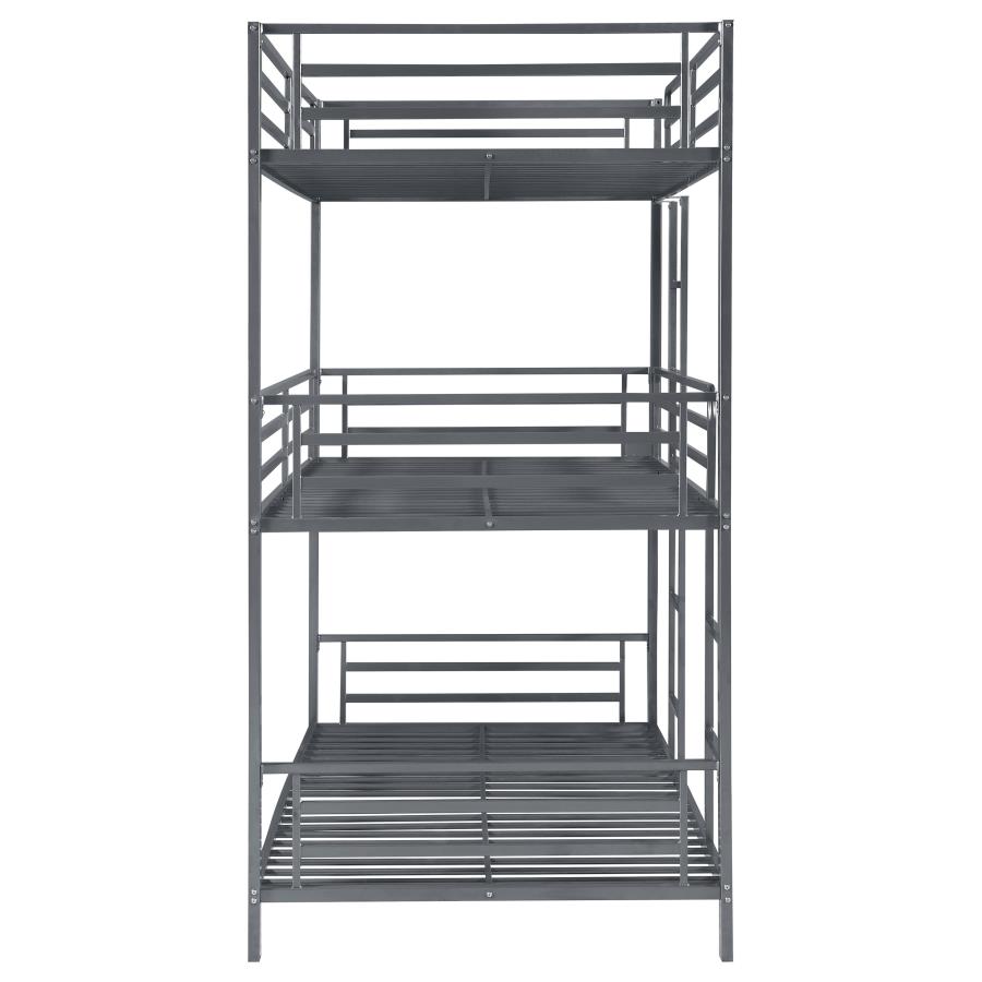 (image for) Maynard Metal Twin Triple Bunk Bed Gunmetal