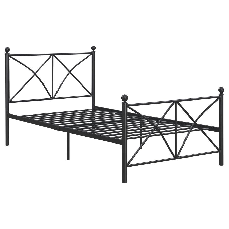 (image for) Hart Metal Full Open Frame Bed Matte Black - Click Image to Close