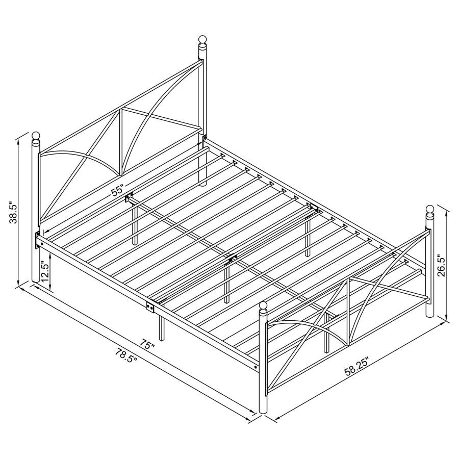 (image for) Hart Metal Full Open Frame Bed Matte Black